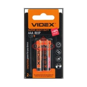 Батарейка AAA Videx R03P (упаковка 2-шт) блістер