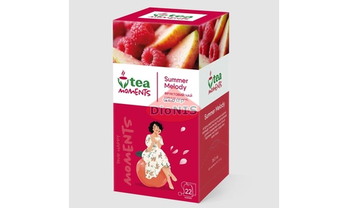 Чай фруктово-ягодный Tea Moments Summer Melody Летняя Мелодия 22 саш по 1.6 г малина, каркаде, яблоко - 1