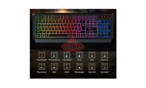 Клавіатура Meetion K9320 Black з проводом USB RU/EN ігрова з підсвічуванням Rainbow - 5