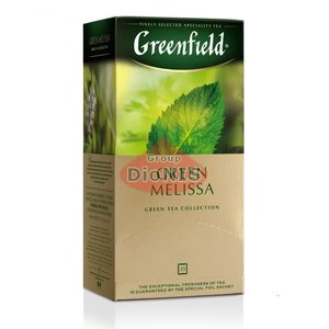 Чай зелений Greenfield Green Melissa 25 пакетів по 1.5 г меліса, м'ята, лимон, термосаше Грінфілд