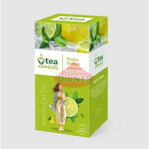 Чай зеленый Tea Moments Mojito Breeze Мохито Бриз 22 саш по 1.6 г лимон, мята, цедра апельсина