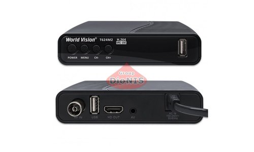 Ресивер World Vision T624M2/Т624М2 Цифровий ефірний C/T2 тюнер IPTV Внутрішній блок живлення - 3