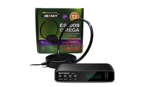 Комплект: Ресивер WORLD VISION T62D / Т62Д + Антена ES-008 - 1