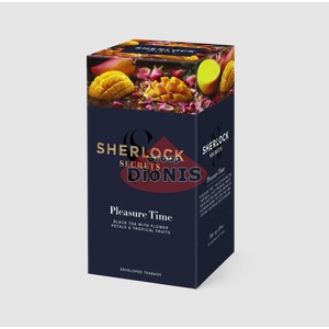 Чай черный Sherlock Secrets Pleasure Time Плеже Тайм 22 саш по 1.8 г цветы розы, апельсин, тропические фрукты