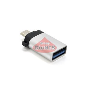Переходник USB 3.0 мама на microUSB папа OTG VEGGIEG TC-113 Silver (19821)