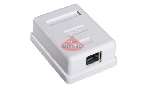 Розетка RJ45 RITAR FTP 8P8C Cat-5 1-порт накладна Білий (01524) - 1