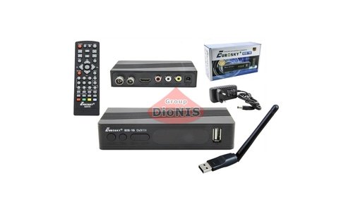 Комплект: Ресивер Eurosky ES-15 цифровий ефірний T2 + WiFi адаптер - 1