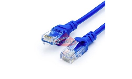 Патч-корд 5.0 м ATCOM синий UTP RJ45 Cat.5e 24AWG CCA литой (9163) - 1
