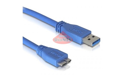 Кабель USB 3.0 AM/Micro-B 1.8 m ATCOM Синий (12826) для внешних USB 3.0 HDD 5 Gbps - 1