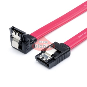 Кабель SATA 7 pin - SATA 7 pin 50см ATCOM красный угловой 90 град. с защелкой (10108)