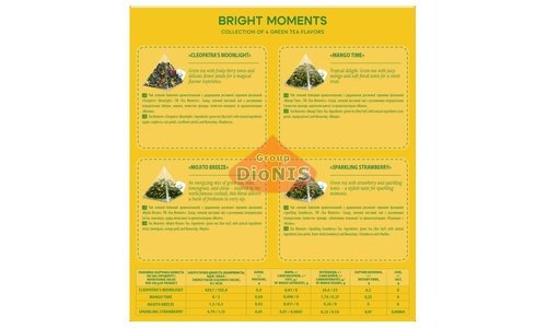 Набір чаю Tea Moments Bright Moments Асорті зеленого чаю 32 пірамідки 4 смаків по 8 шт - 2