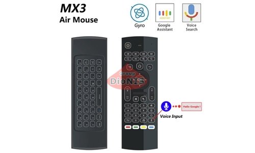 Пульт Newest MX3 Air Mouse Backlight MX3 2.4G Гироскопический, Клавиатура RU/EN, Подсветка, Голосовое управление - 1