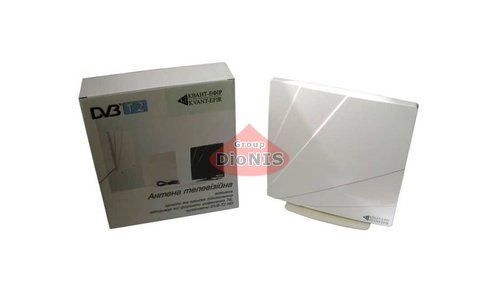 Антенна DVB-T2 Комнатная Квант-Эфир ARU-01 white с усилителем 5В 18 дБ до 15 км - 1
