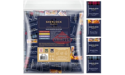 Набор чая Sherlock Secrets Black Assorted Collection Черный в ассортименте 48 сашетов 4 вкуса по 12 шт - 1
