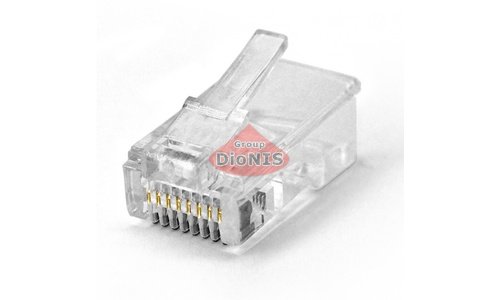 Конектор RJ45 8P8C RITAR PREMIUM UTP Cat-5 Прозорий позолочені контакти 100 шт (13193) - 1