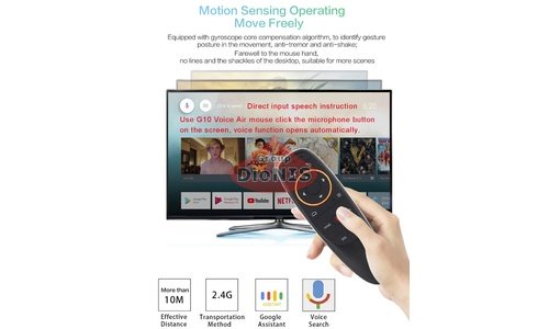 Пульт Air Mouse G10S 2.4 GHz голосовое управление гироскопический для смарт приставки, телевизора - 6