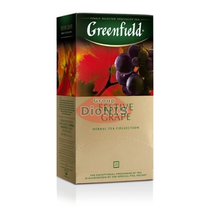 Чай травяной Greenfield Festive Grape 25 пакетов по 2 г с виноградом, каркаде, термосаше Гринфилд