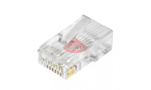 Конектор RJ45 8P8C Yugtorg UTP Cat-6 Прозорий латунь 100 шт (17265) - 1