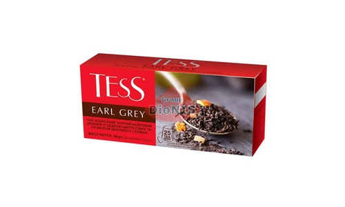 Чай черный TESS Earl Grey 25 пакетов по 1.6 г с цедрой цитрусовых и ароматом бергамота - 1