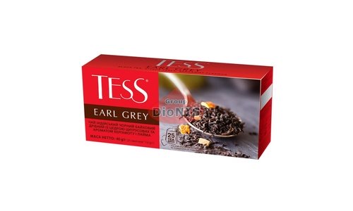 Чай черный TESS Earl Grey 25 пакетов по 1.6 г с цедрой цитрусовых и ароматом бергамота - 1