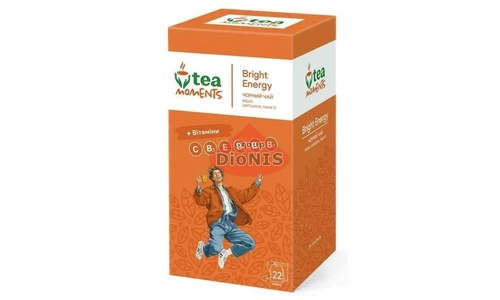 Чай черный Tea Moments Bright Energy Яркая Энергия 22 саш по 1.8 г + Витамины, имбирь, шиповник, манго - 1