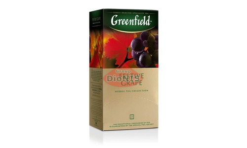 Чай травяной Greenfield Festive Grape 25 пакетов по 2 г с виноградом, каркаде, термосаше Гринфилд - 1